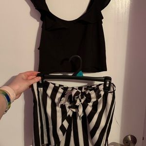 Two piece matching tank top and short set